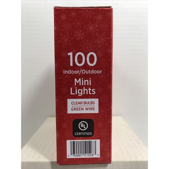Christmas Lights 100 Mini Clear Bulbs Green Cord Indoor/Outdoor by Holiday Style - Picture 4 of 8